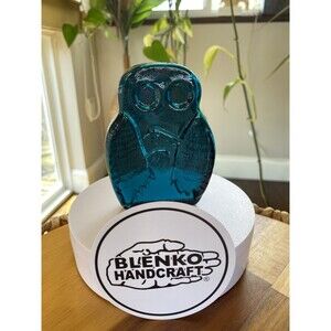 Blenko Glass Cryptid 2423C - Mothman - Cerulean